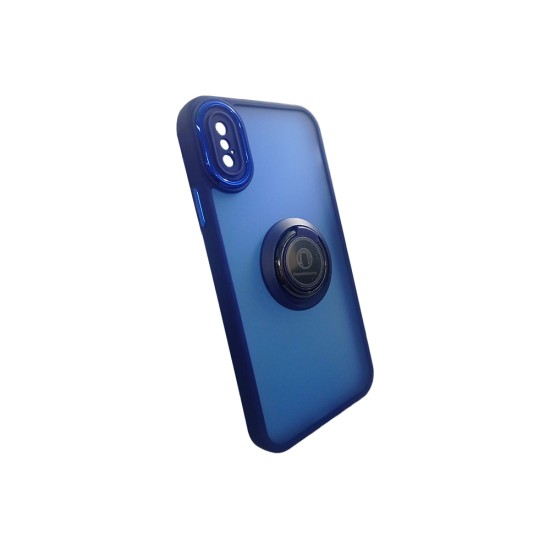 Case with Support Ring for Apple iPhone X/ Xs Smoked Blue